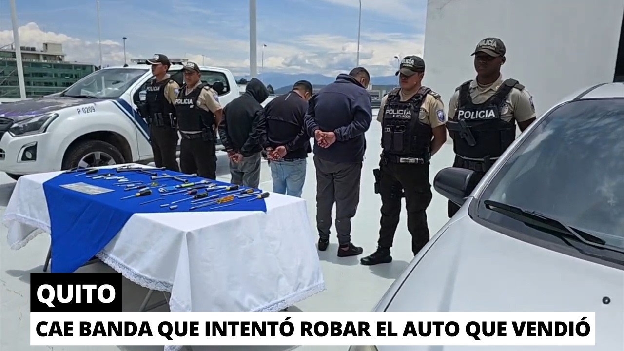 Capturan a 3 delincuentes con varios antecedentes tras intento de robo de carro en Quito