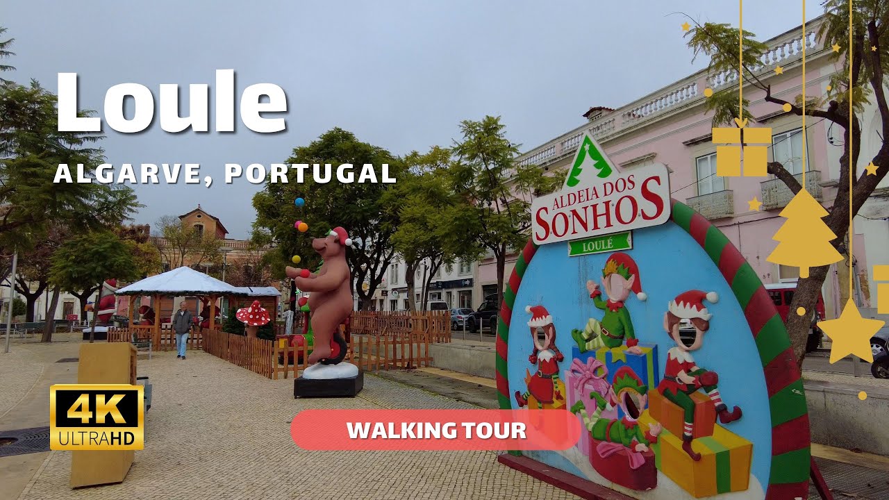 🇵🇹 Loule, Algarve Christmas Walking Tour – 4K with Captions – 2023
