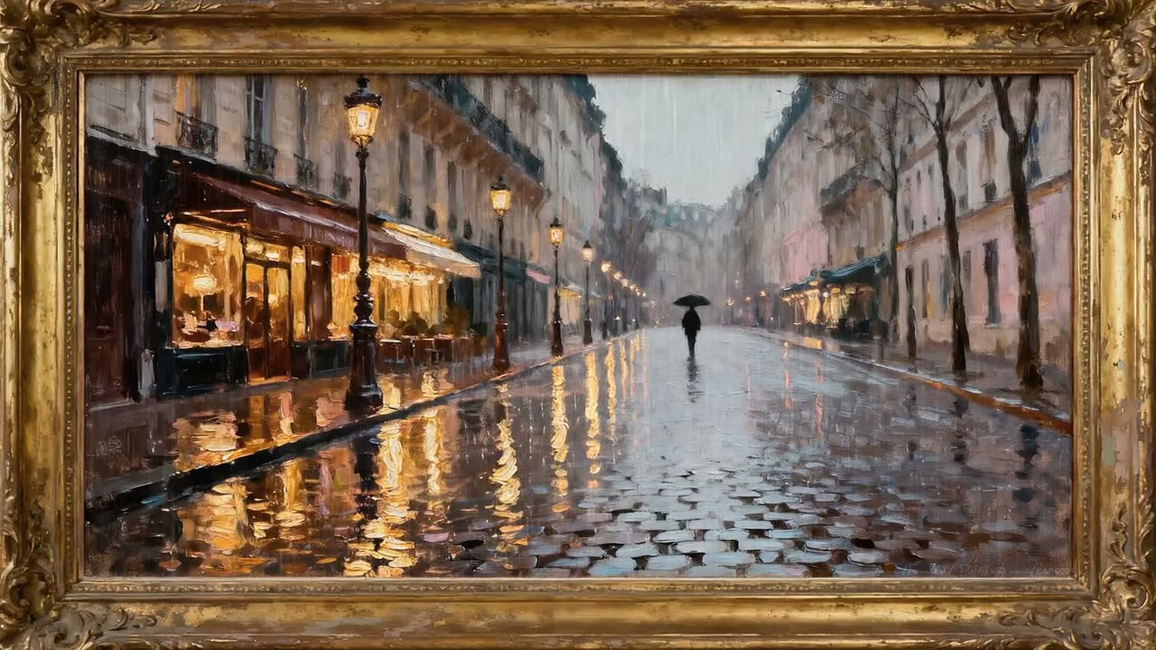 Frame TV Art | Paris Rainy Night | Relaxing Animated City Scene | 3 hours 2026