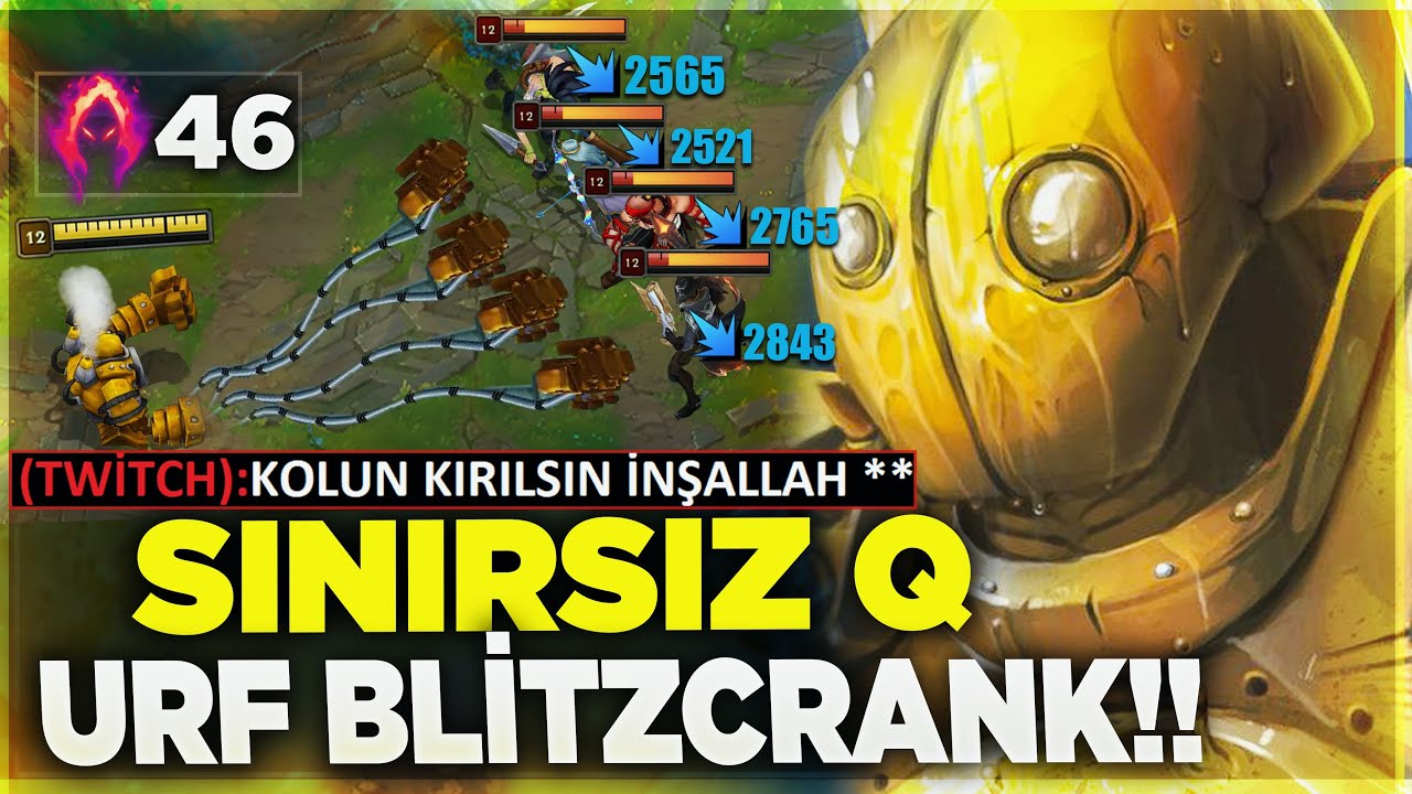 60 SANİYE'DE 15 TANE Q ATAN BLİTZCRANK !! DELİRTTİM RESMEN !! URF KARAHASAT BLİTZCRANK !!