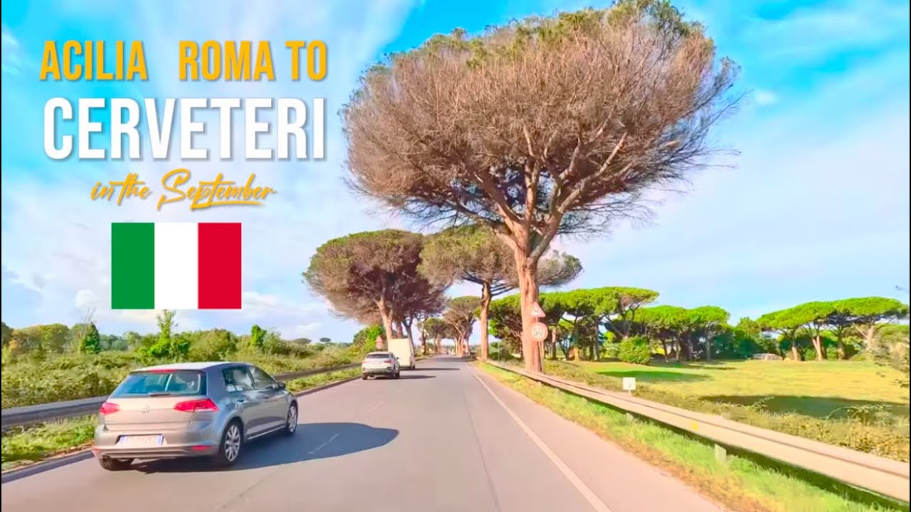 Driving in Italy 🇮🇹 from Acilia   Roma to Cerveteri in September 2024