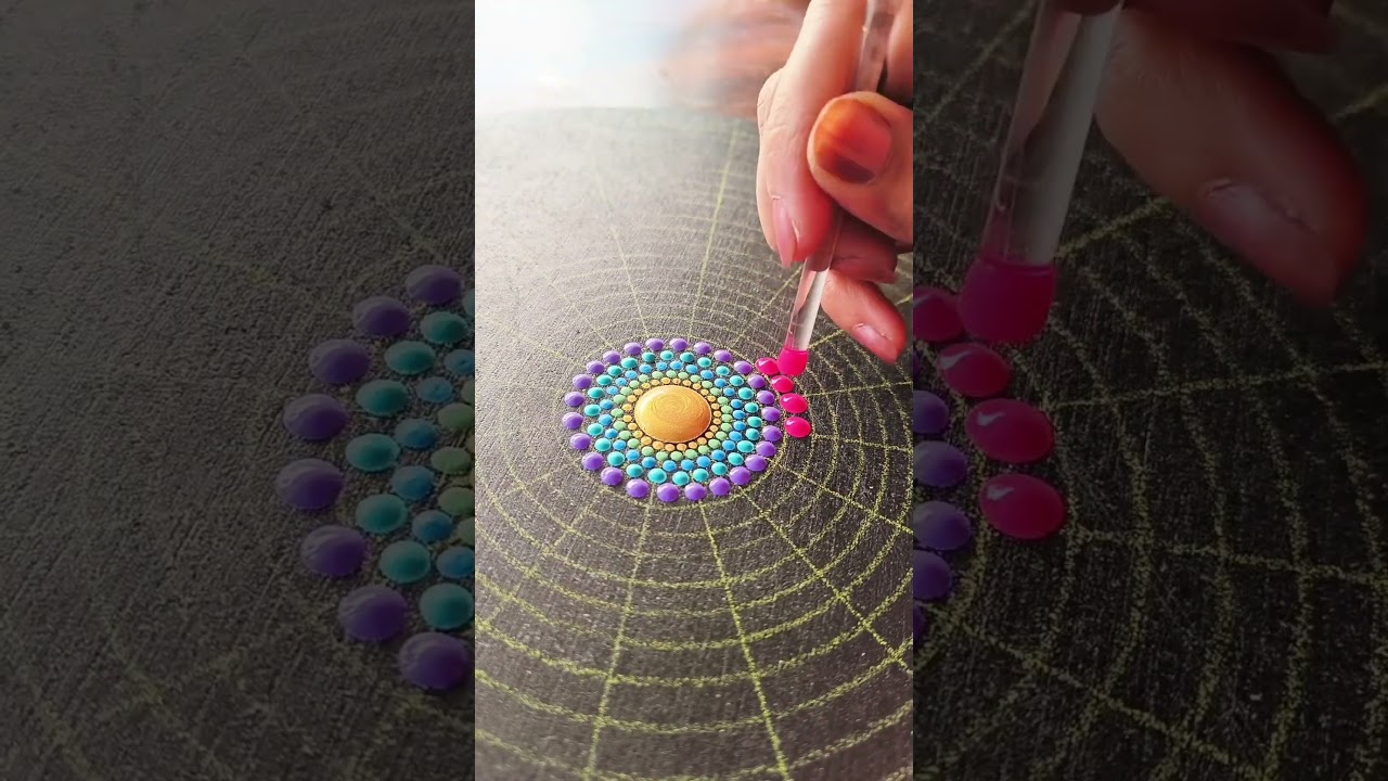 malowanie mandali kropkowych #meditativemandalaart #art #mandala #dotmandala