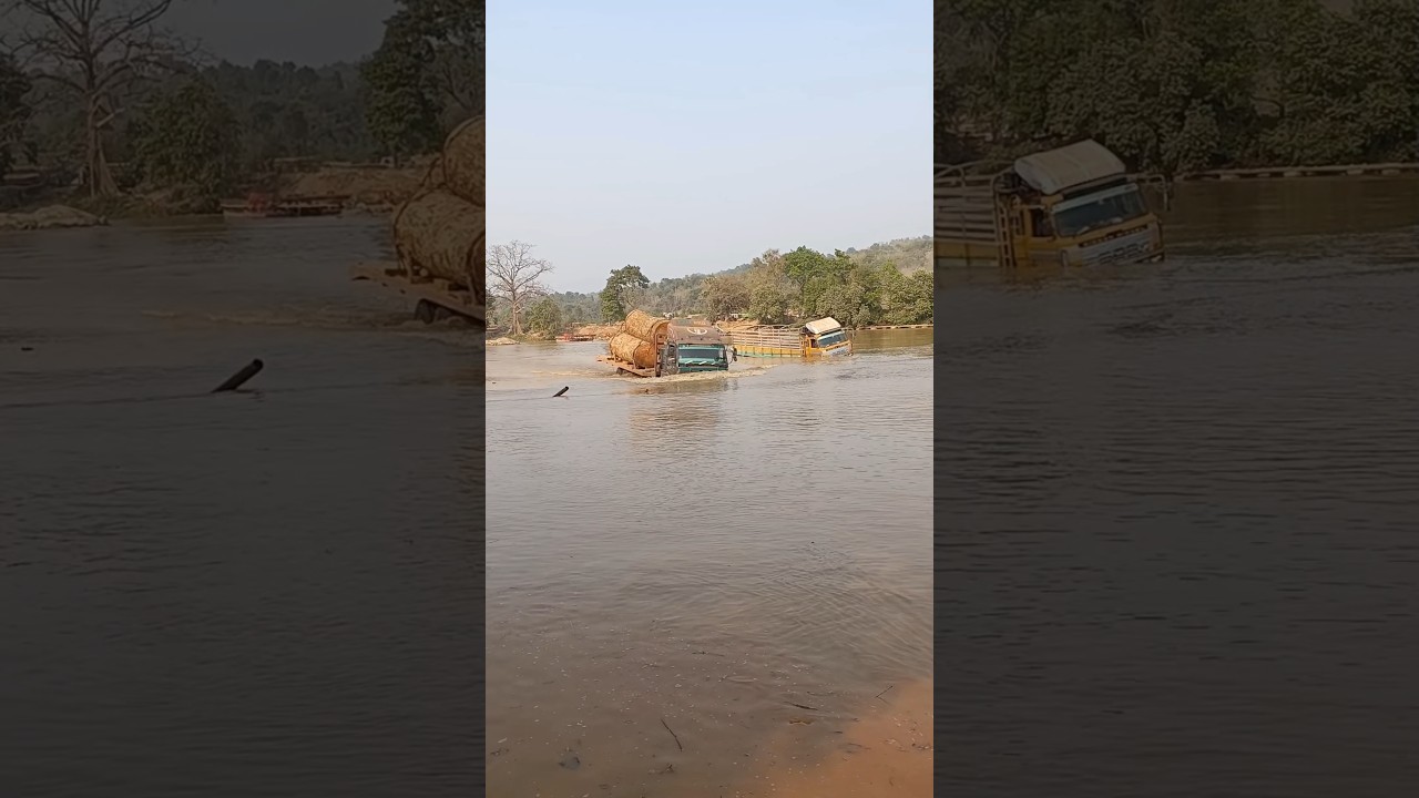 Can It Make It? Heavy Loaded Truck Crossing Dangerous River#offroad #2026 #automobile #driver#truck