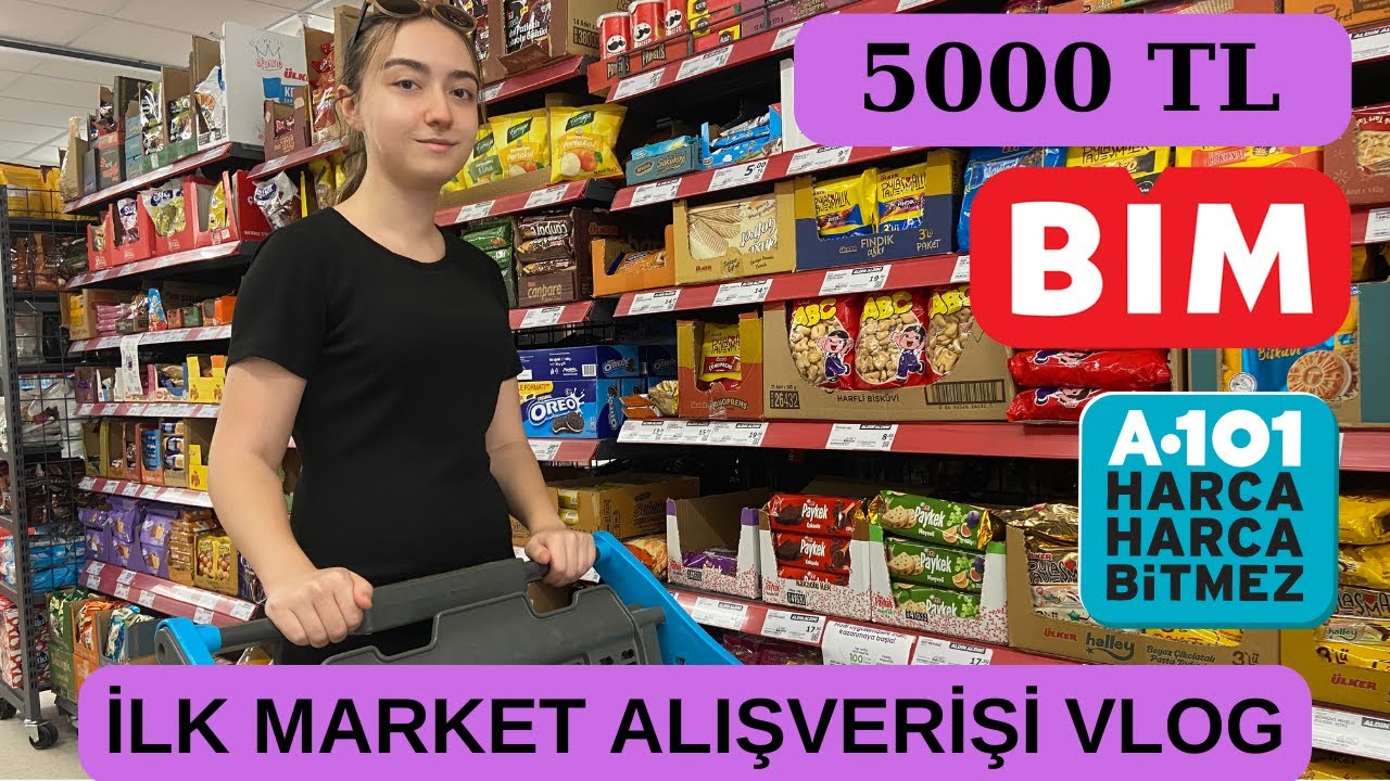 DEV MARKET ALIŞVERİŞİ🛒 YENİ EVİN İLK MARKET ALIŞVERİŞİ🥳 5000TL🤑 #a101 #bim #market