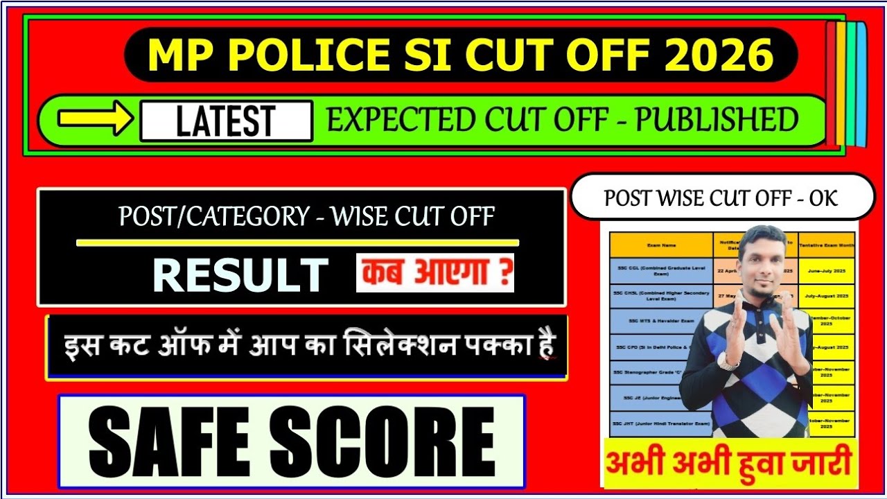 MP Police SI Cut Off 2025 | MP Police SI Expected Cutoff | Physical Date | Result Date |MP SI CUTOFF
