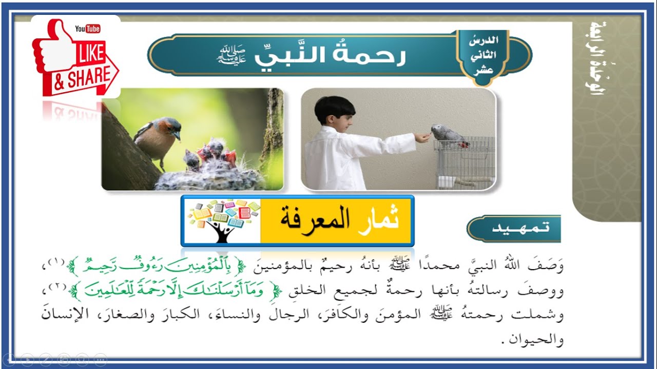 رحمة النبي ﷺ | الدراسات الإسلامية للصف الخامس ف2