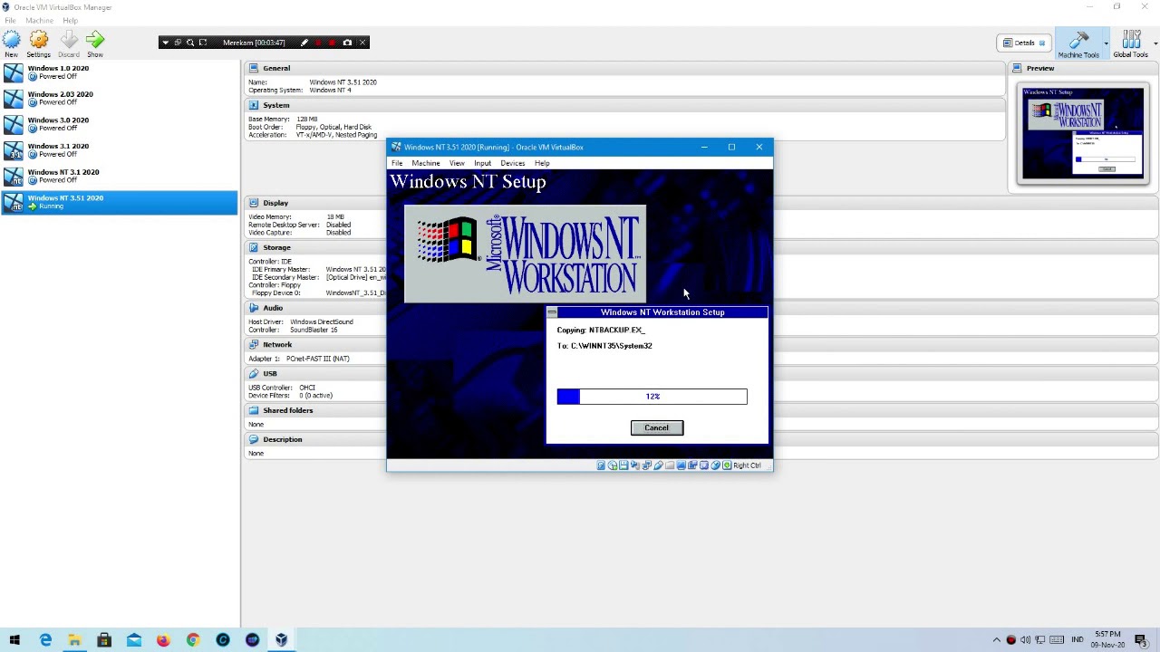 Windows NT 3.51 install VirtualBox