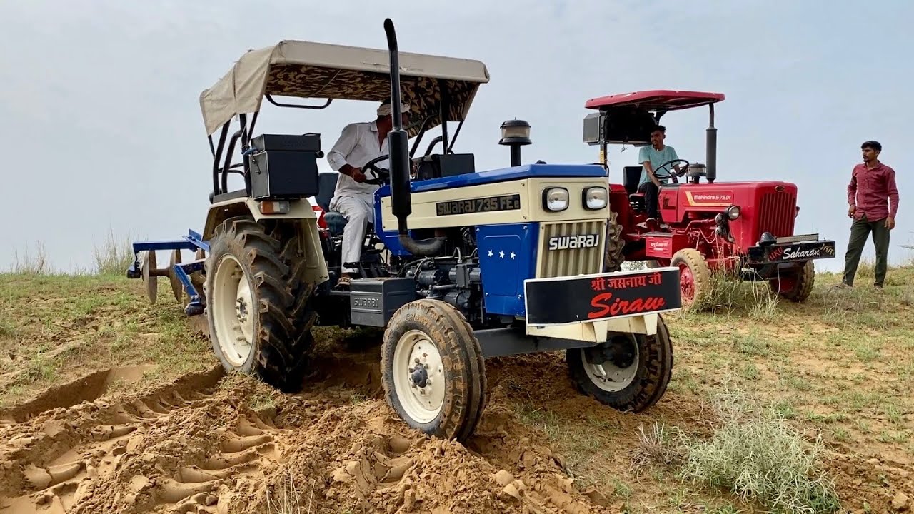 Testing the power and capacity in Back Gear of Swaraj 735 FE in sand dune