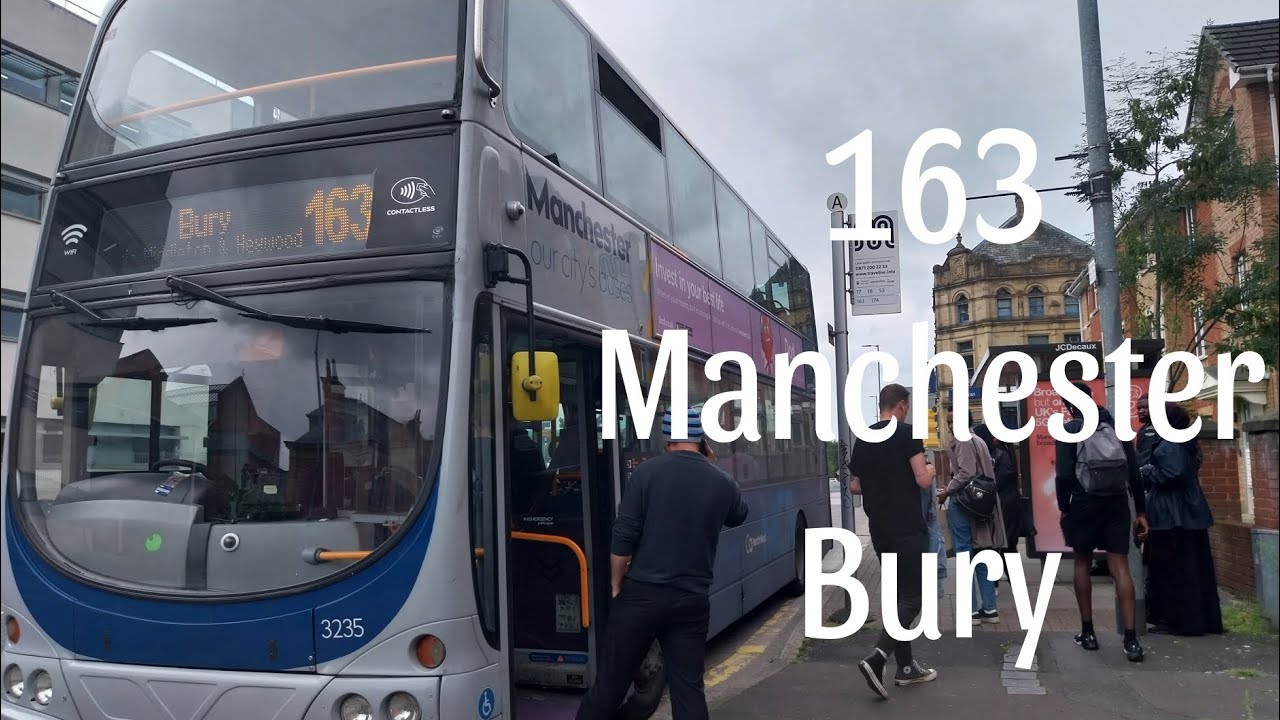 Full route 163 Manchester to Bury go North West