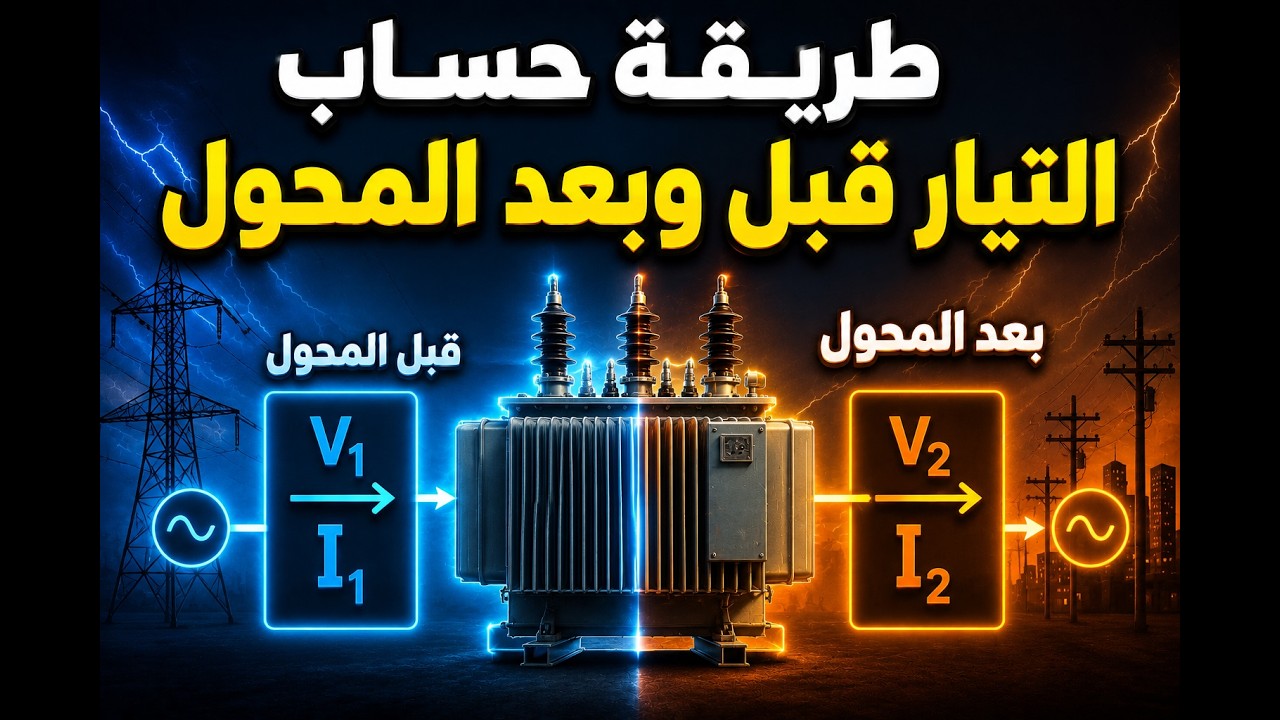 حساب قيمة التيارات على جانبي المحول ( المتوسط - المنخفض )