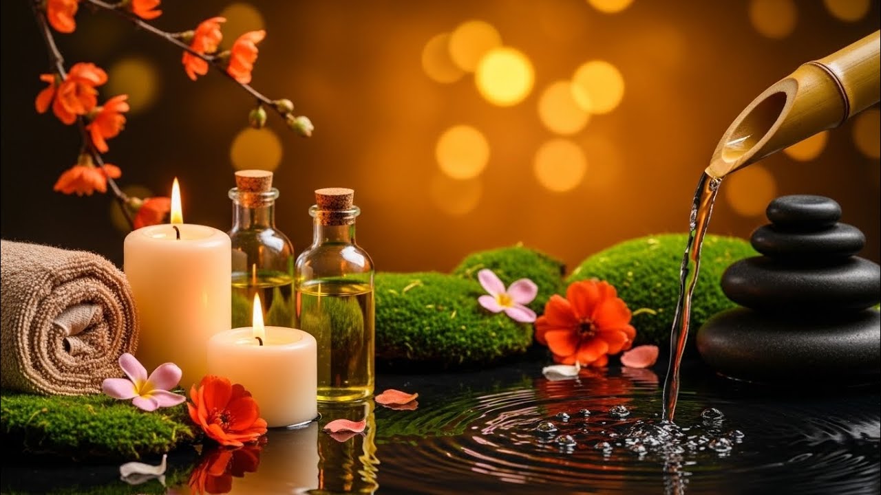 Soothing Spa Piano Music 🌿 Relaxing Sleep Music & Nature Sounds, Bamboo Water Fountain, Calm Music