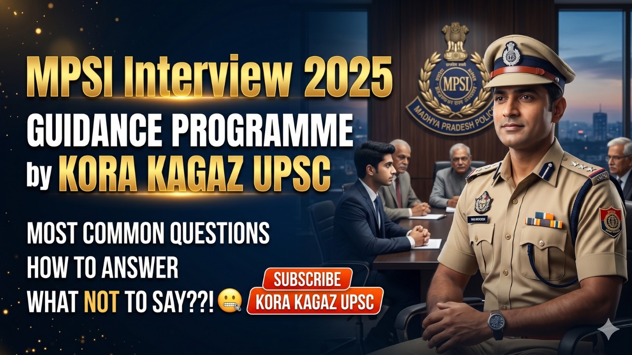 MPSI 2025 Interview Guide by kora kagaz UPSC | MPSI Interview Guidance Programme | MPSI 2025