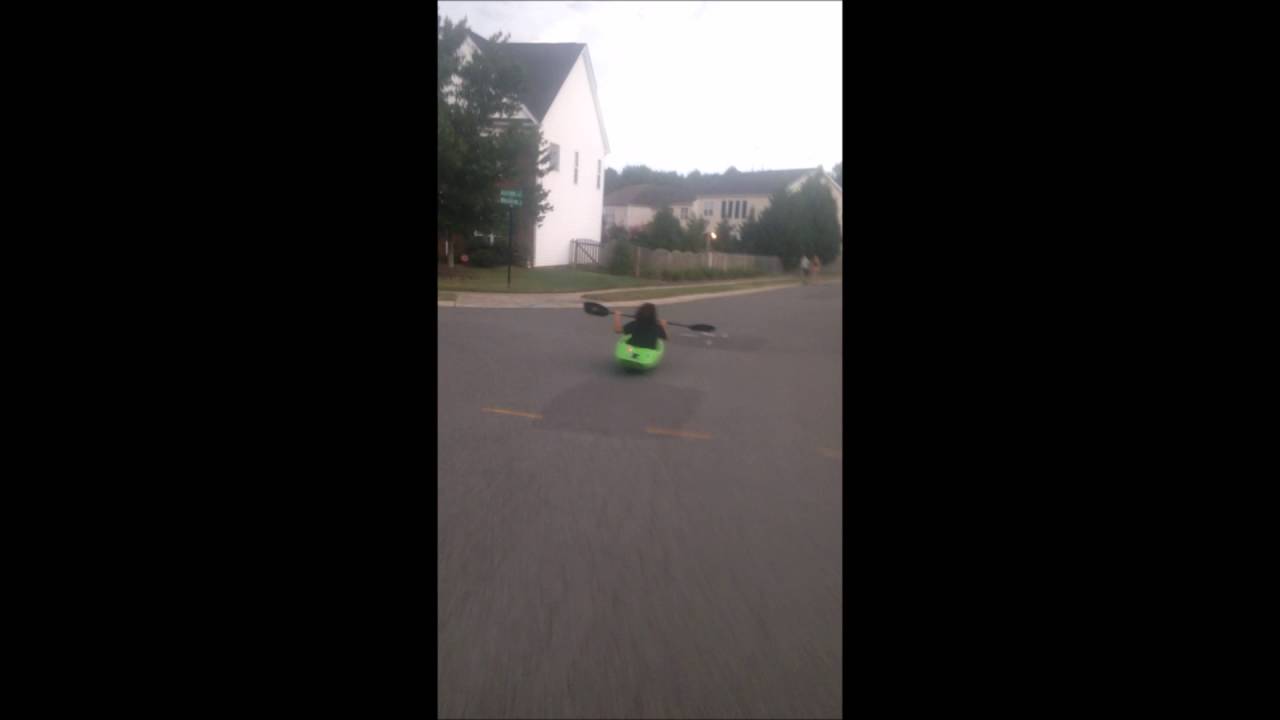 Kayak + Longboard in the street!