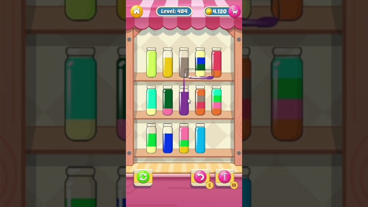 Water sort Puzzle level 484 (play on Facebook)