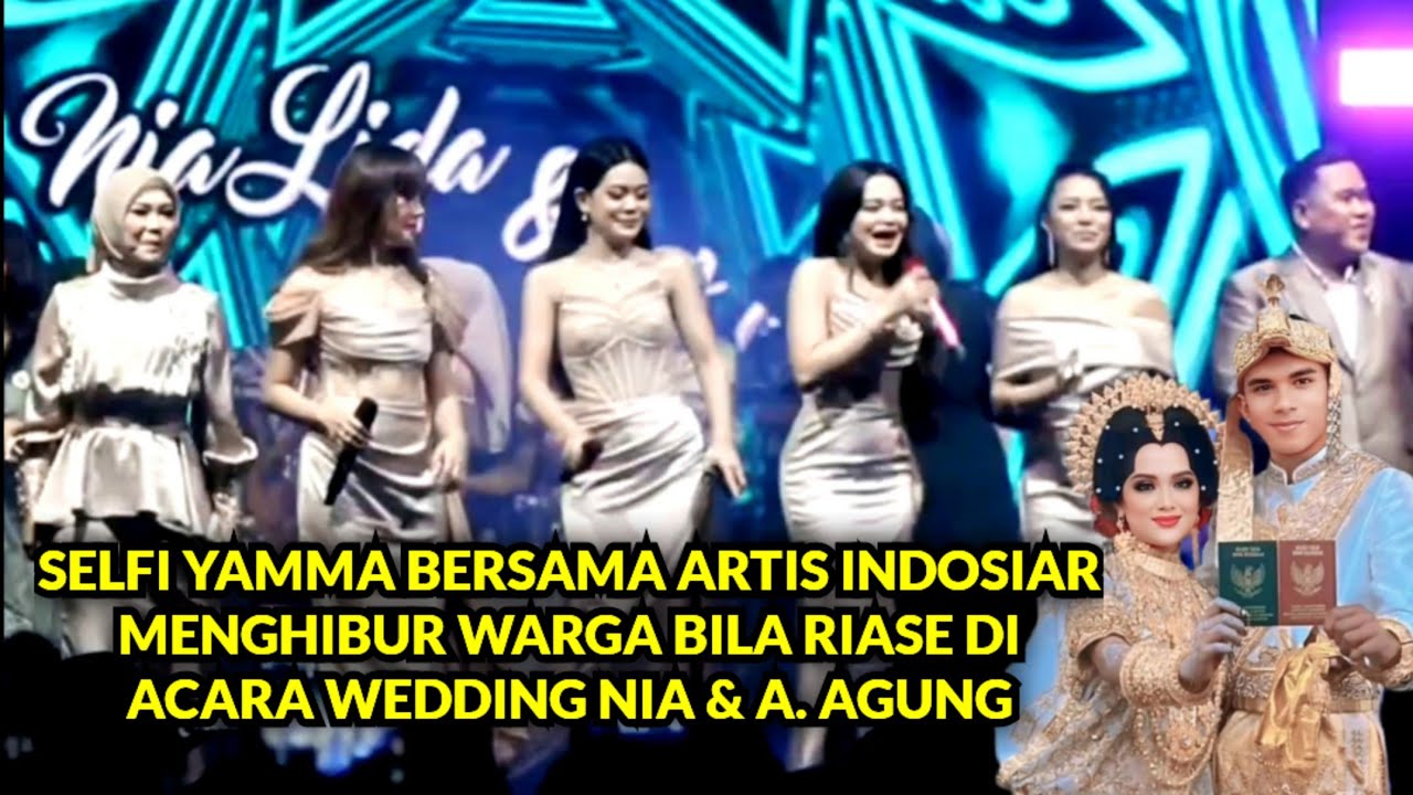 selfi yamma beserta artis indosiar lainnya menghibur warga bila riase di acara nia di kab. sidrap