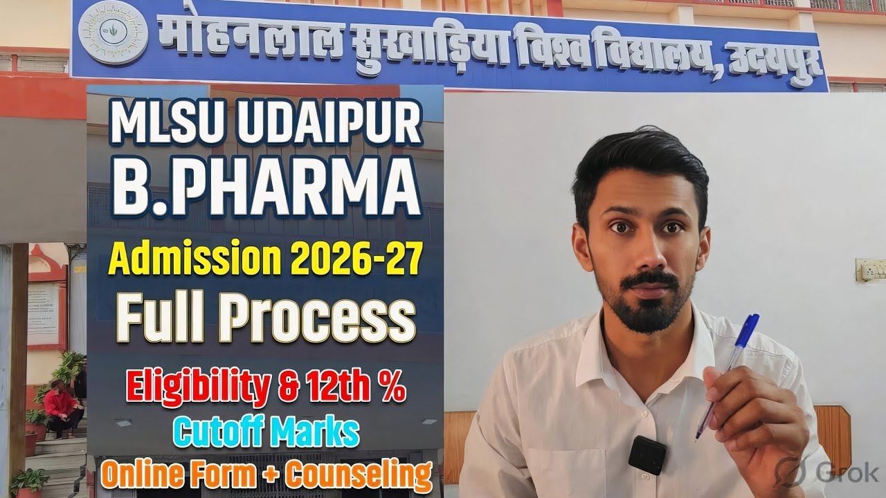 B.Pharma Admission at Mohanlal Sukhadia University MLSU Udaipur #Pharmacy College Rajasthan #12thBio