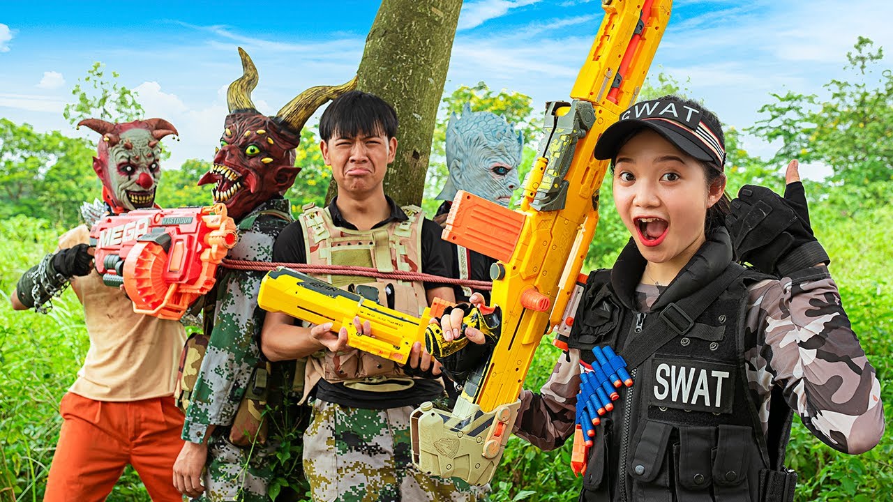 VTL Nerf War: SEAL NERF Warrior Nerf Guns Fight Squad Mask Crazy Rescue Tranbi