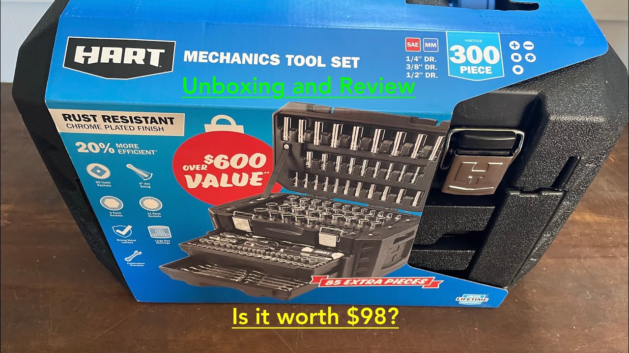 Hart mechanics tool set 300 pc unboxing and review