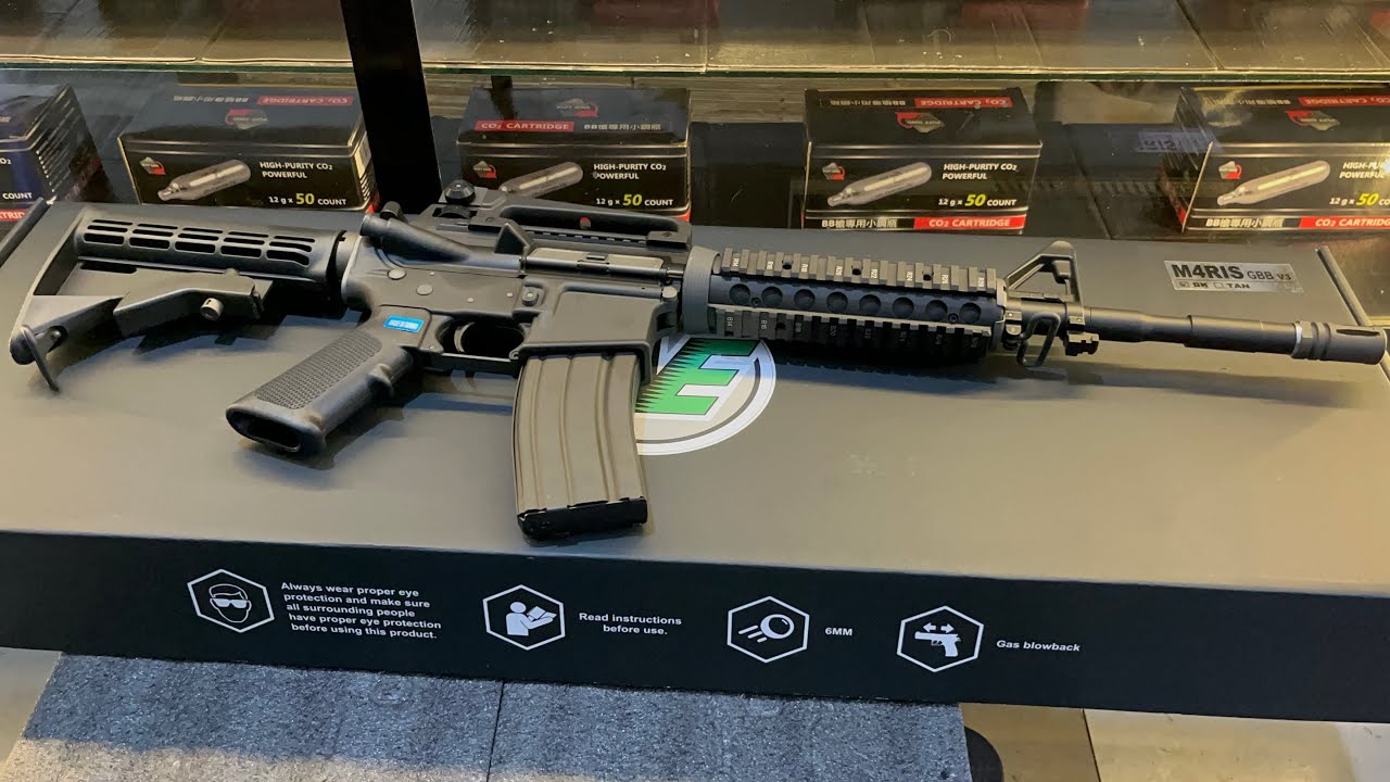 WE Airsoft M4 RIS V3 Gas Blowback Rifle Semi and Full Automatic