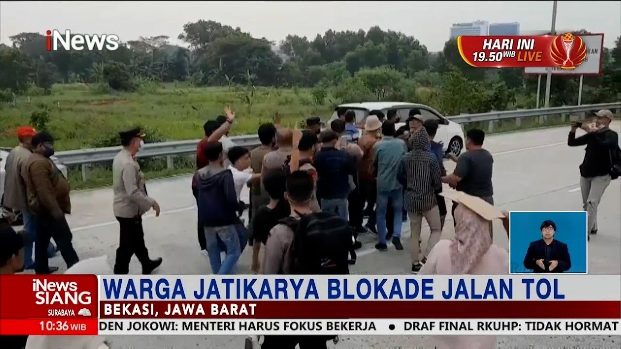 Harapkan Ganti Rugi Tanah, Warga Jatikarya Blokade Jalan Tol di Bekasi #iNewsSiang 13/07