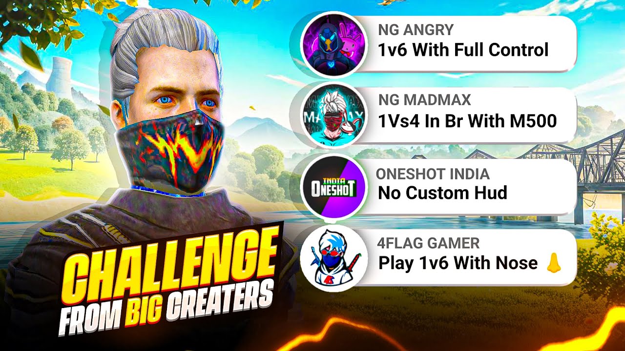 BIG FREE FIRE YOUTUBERS GAVE ME CHALLENGES 😱🔥!!