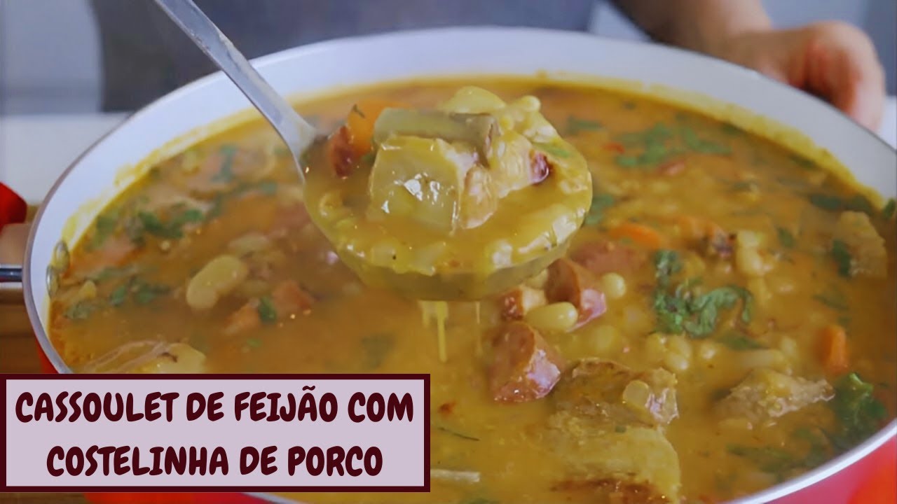 CASSOULET DE FEIJÃO COM COSTELINHA DE PORCO.RECEITA QUENTINHA PARA O DIA DOS PAIS.