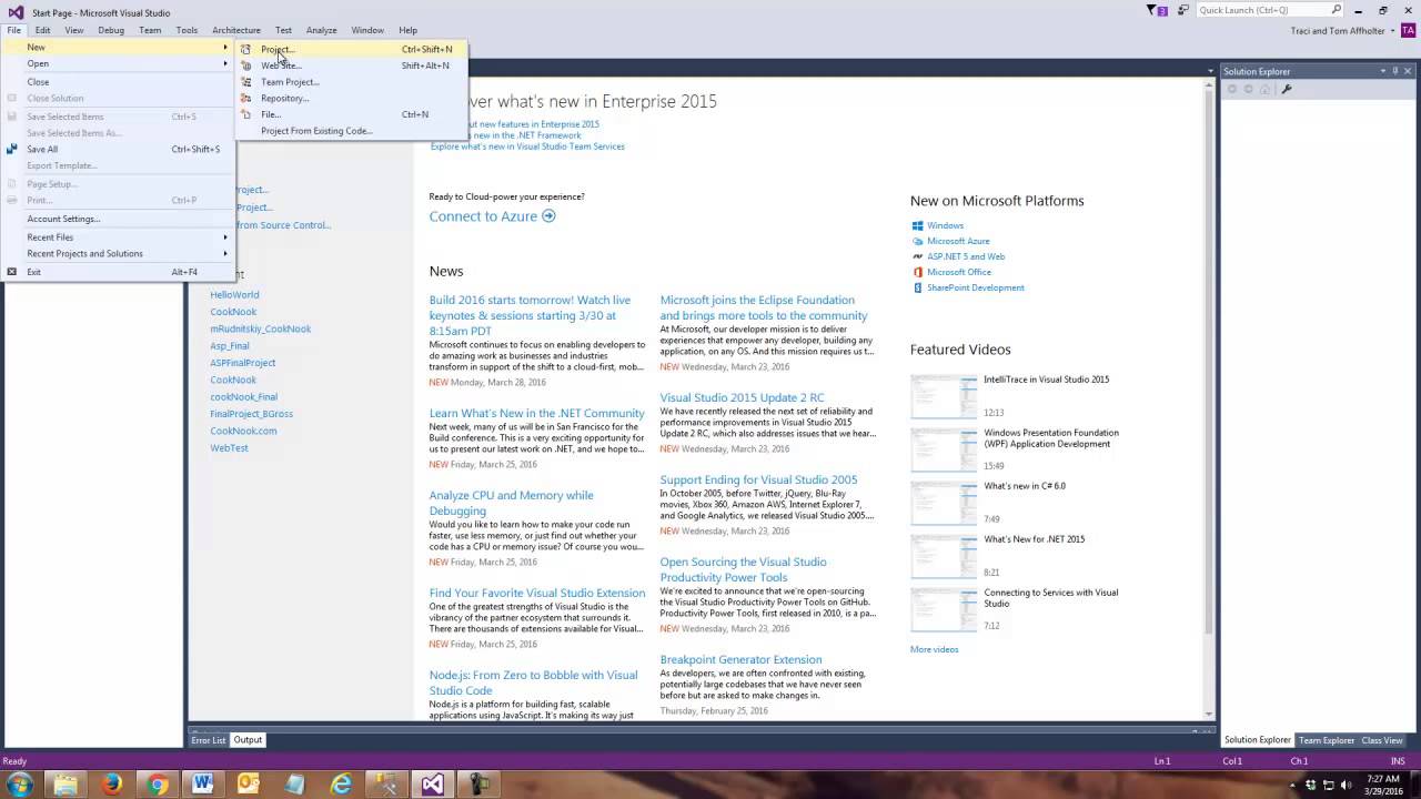 Introduction to Visual Studio 2015