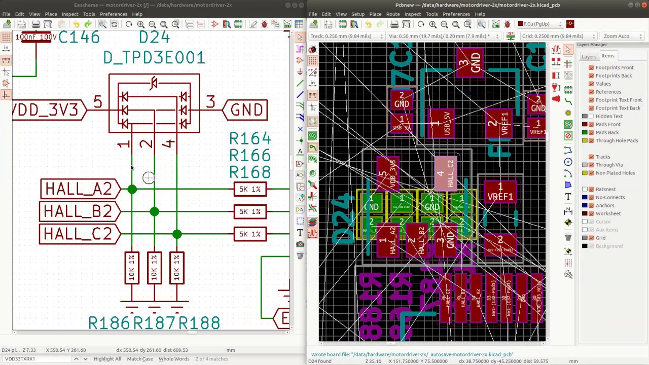 KiCad PCB Layout #19: improving layout around the mcu and doing minor changes to component placement