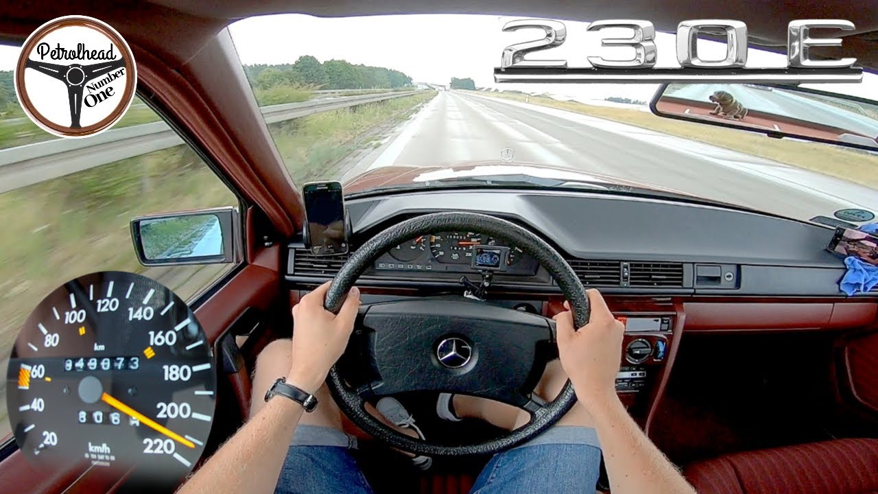 1990 Mercedes 230E | V-max. Pr&oacute;ba autostradowa.