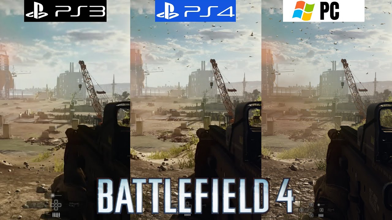 Battlefield 4 PS3 vs PS4 vs PC - Graphics Comparison - Framerate - 4K - Loading Times