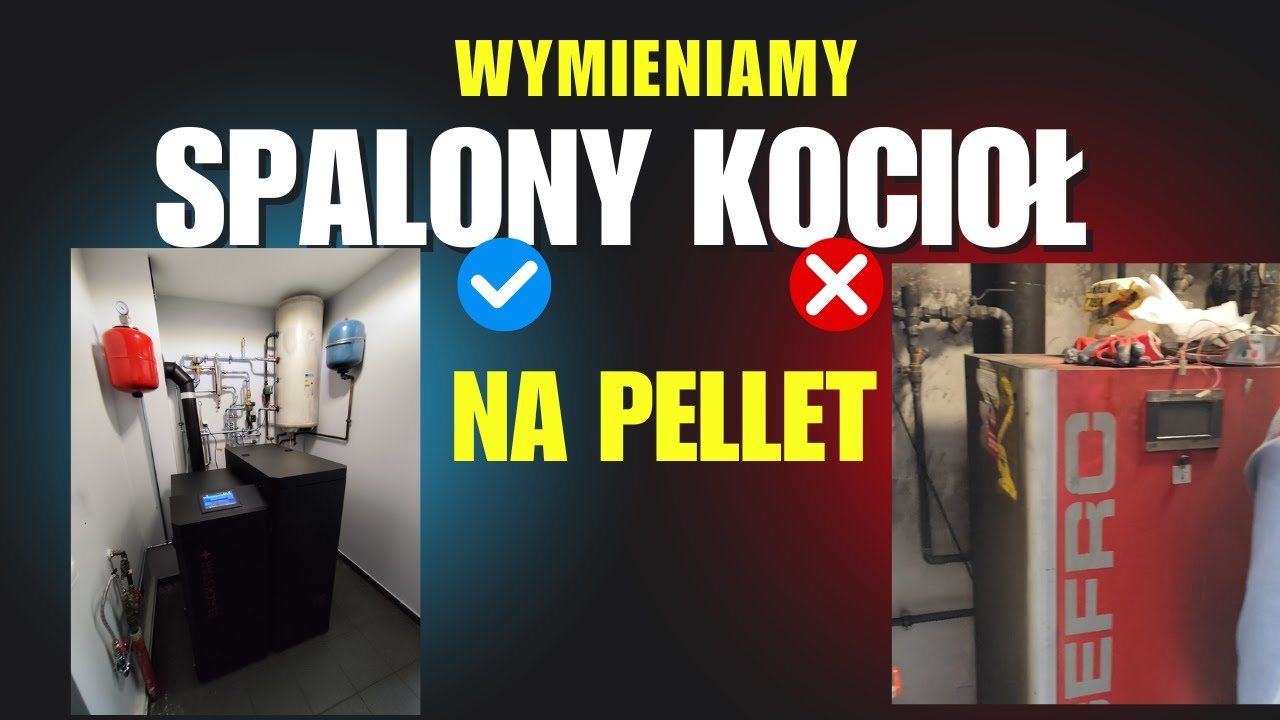 Wymieniamy spalony piec na pellet  na  Duński kocioł na pellet NBE Blackstar 16kW