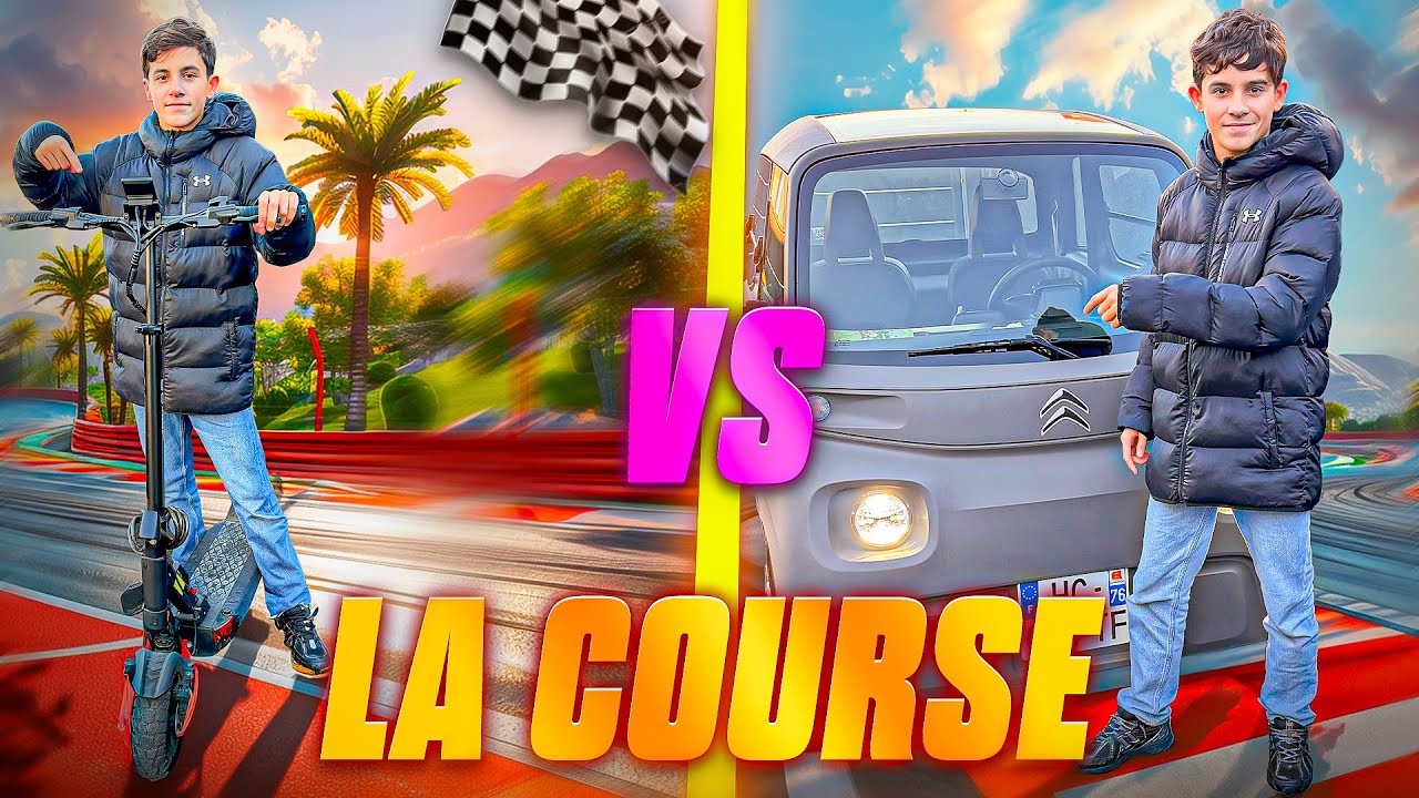 VOITURE SANS PERMIS VS TROTTINETTE SURPUISSANTE ⚡️ ( qui gagne ?! )