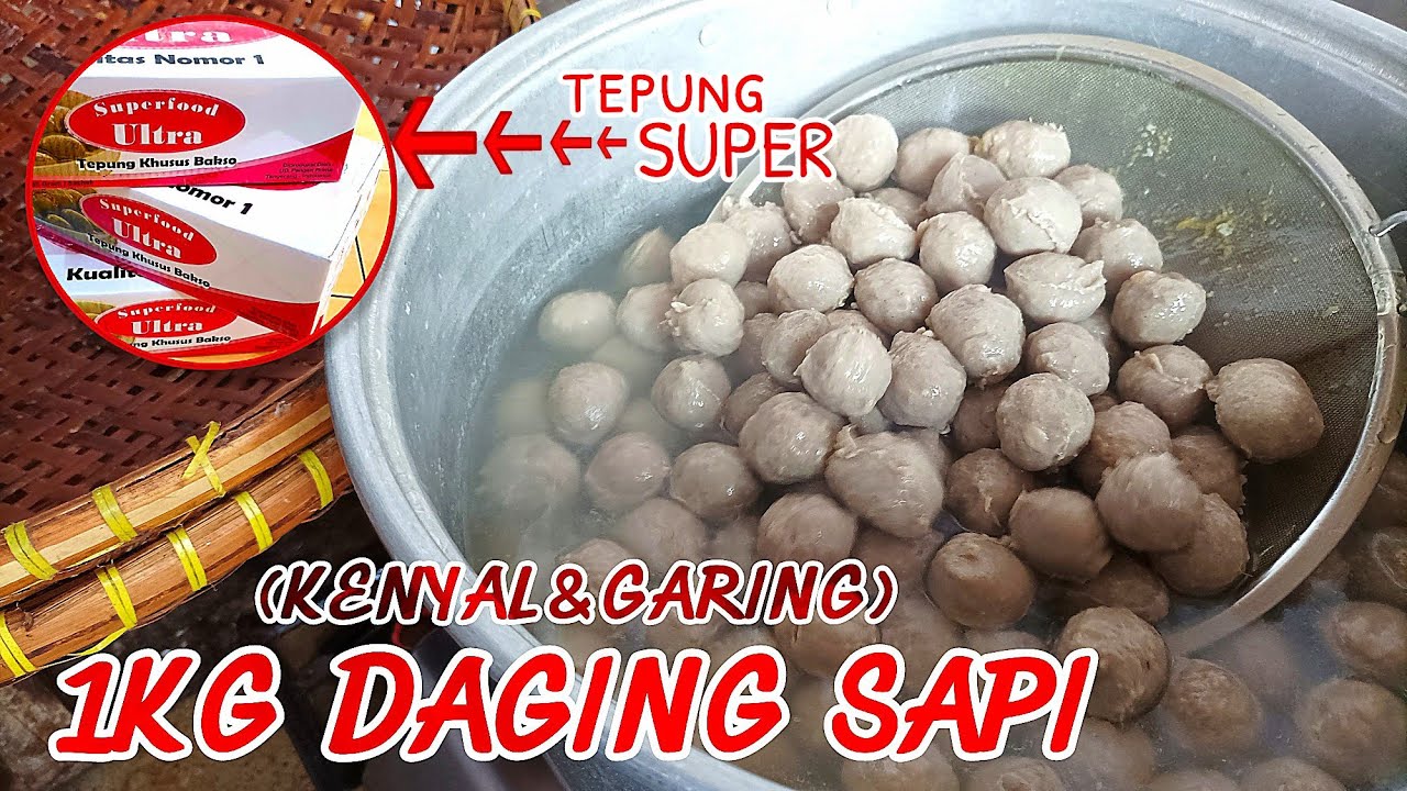 KENYAL & GARING MAX! Resep Bakso 1KG Daging Sapi Mix Tepung Super, hasil kenyal Garing Maksimal