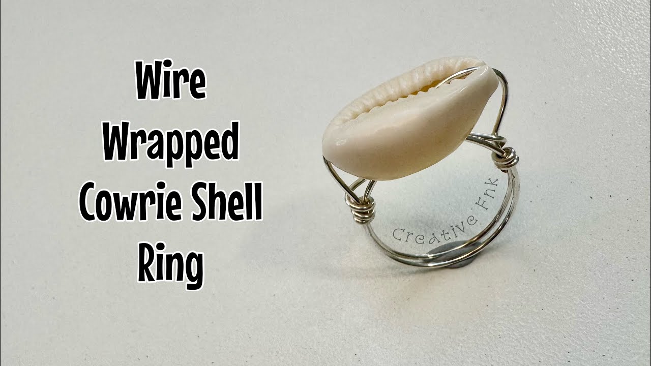 How to make a wire wrapped cowrie shell ring! Simple & unique seashell rings 🐚