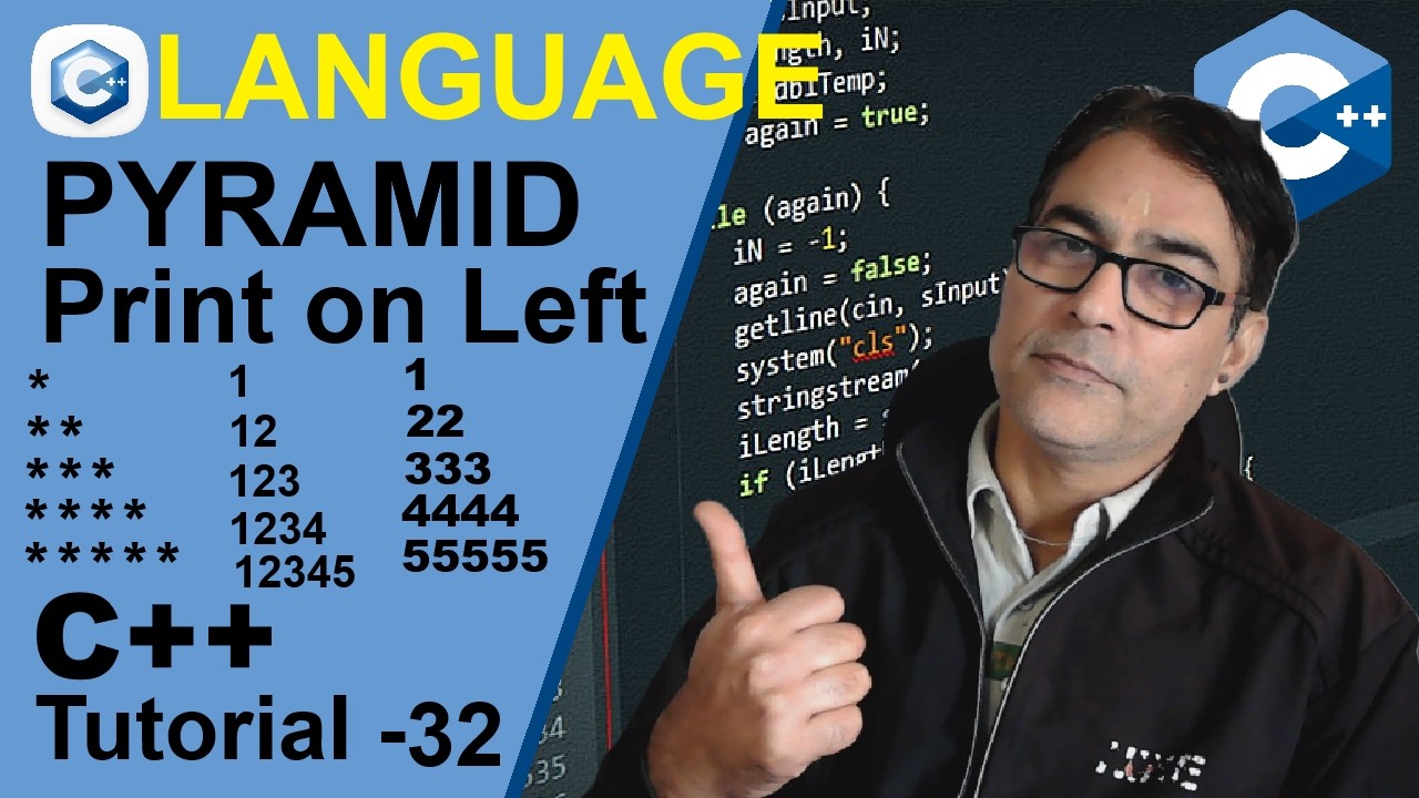 Shapes in c++ using nested loops Pyramic Printing in c++ | print pattern CPP  Tutorial - 32
