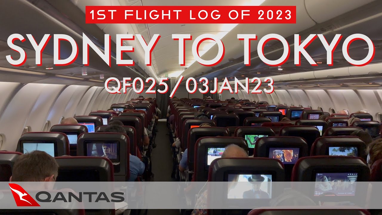 ✈️ The first flight of the new year 2023｜Qantas Economy｜Sydney to Tokyo｜QF025