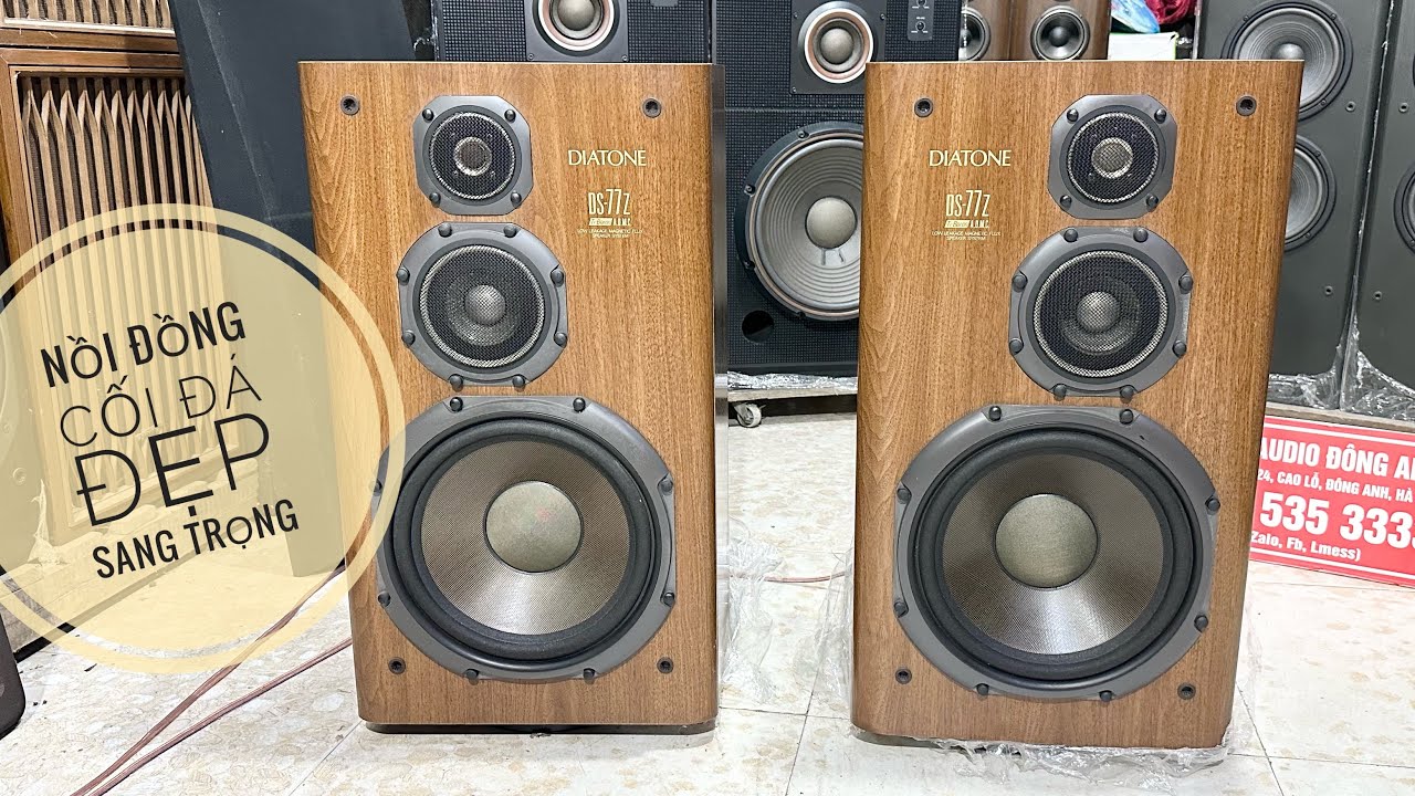 Loa Diatone Ds-77z d&ograve;ng loa nồi đồng cối đ&aacute;,chơi đa thể loại nhạc,kiểu d&aacute;ng đẹp sang trọng của Nhật