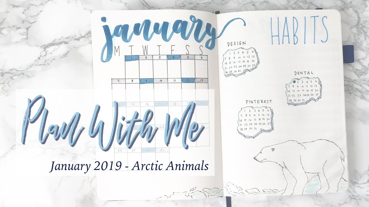 January Bullet Journal Plan With Me | Arctic Animals