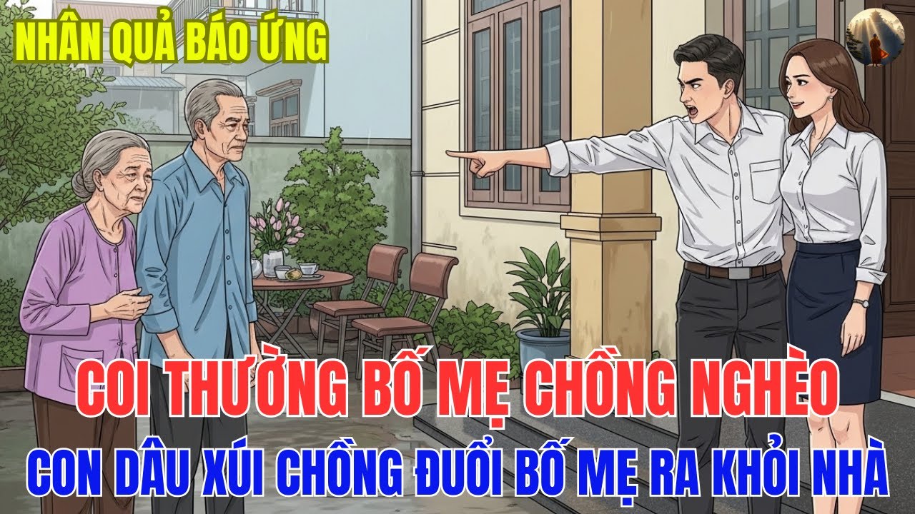 Khinh Thường Bố Mẹ Chồng Nghèo Khó Bệnh Tật, Con Dâu Xúi Gã Chồng Hèn Đuổi Bố Mẹ Ra Đường Và Cái Kết