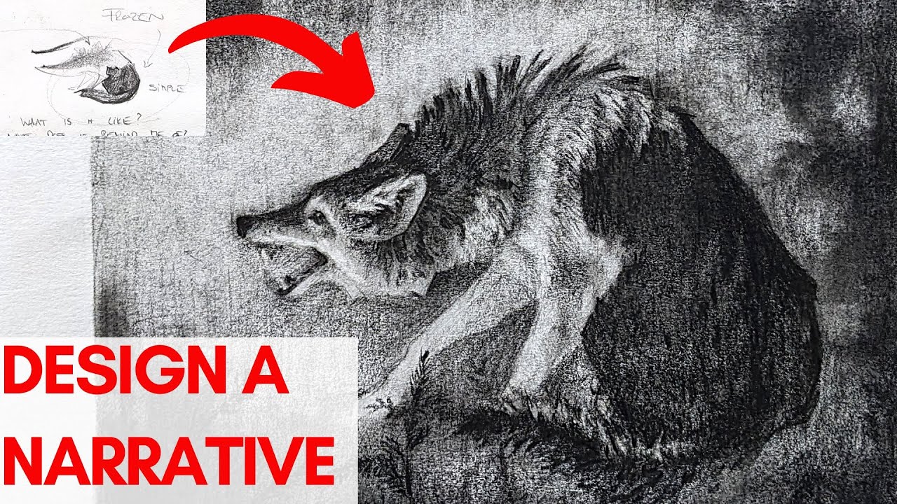 Creating narrative drawings. From start to finish with a strong design
