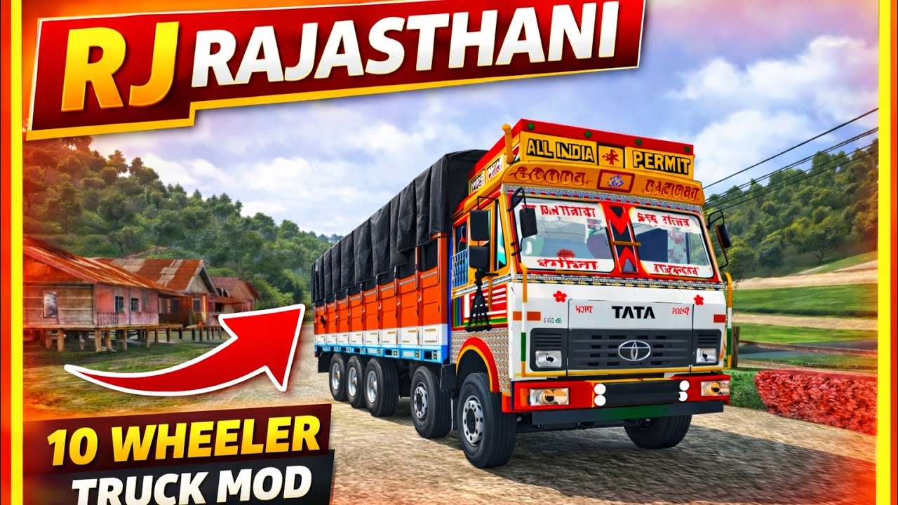 RJ rajasthani TRUCK 🚒 MOD FOR BUSSID II BUS SIMULATOR INDONESIA II TRUCK MOD 