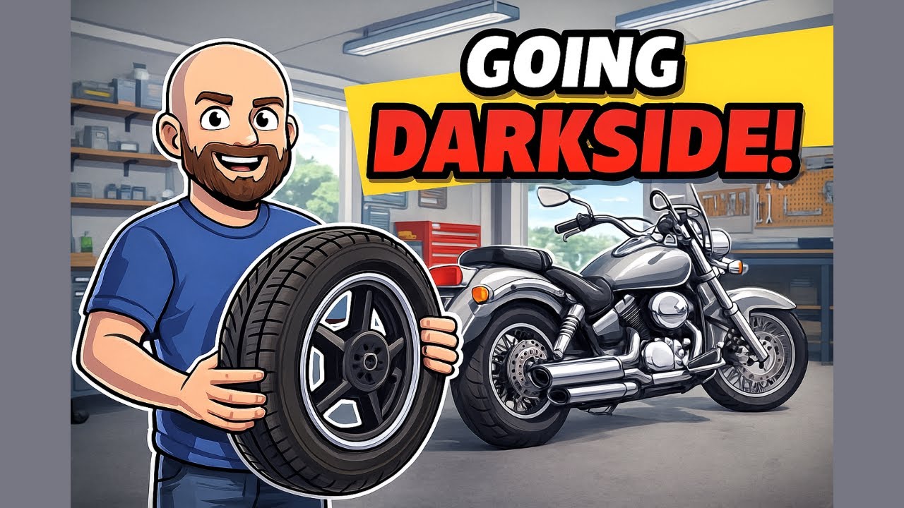 Переходим на Darkside на моем Yamaha V Star 1100 — устанавливаем автомобильную шину на мотоцикл!
