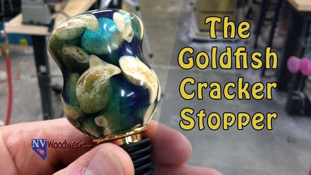 Goldfish Crackers Cast In Alumilite Wine Bottle Stopper | Dunkin Junk - Resin Cast Turning Blanks