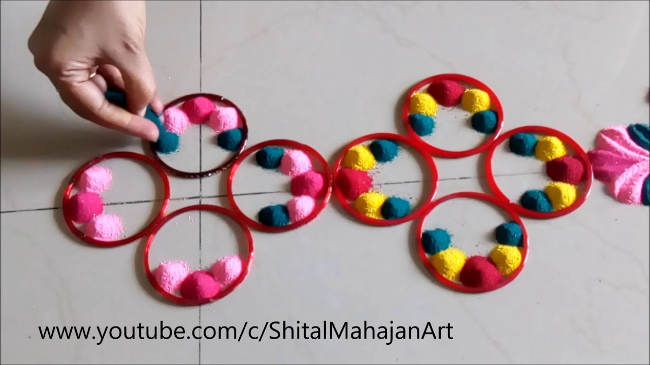 Innovative and Beautiful Border Rangoli Designs by Shital Mahajan.