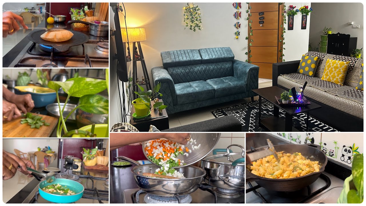 Upgrading Our Living Room 🛋️ || Egg Pasta||Fluffy Chappathi ||New Cookware#vlog#home#mygreenhouse