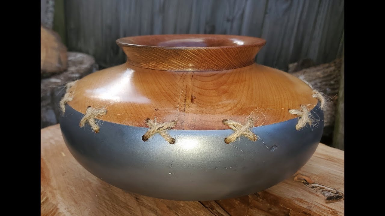 Red Alder Lace Wood and Silver Wax Hollow Form