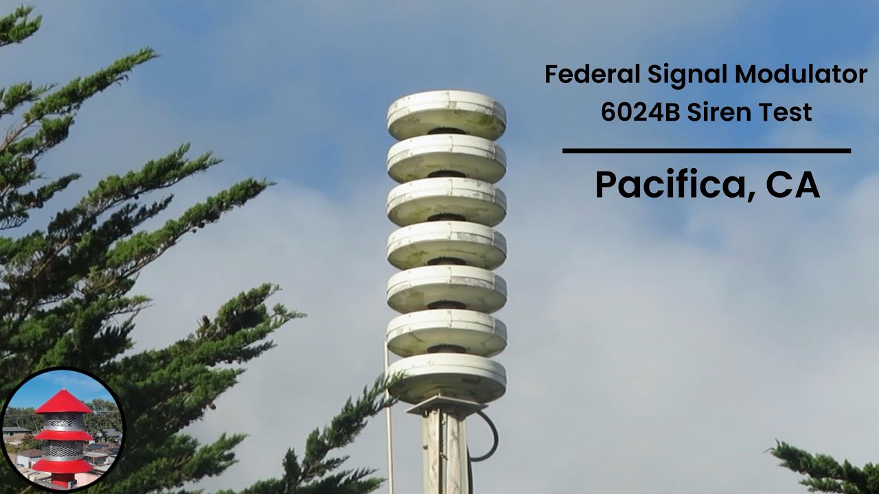 Federal Signal Modulator 6024B Tsunami Siren Test, Pacifica California, Voice and Wail, 1/7/2026