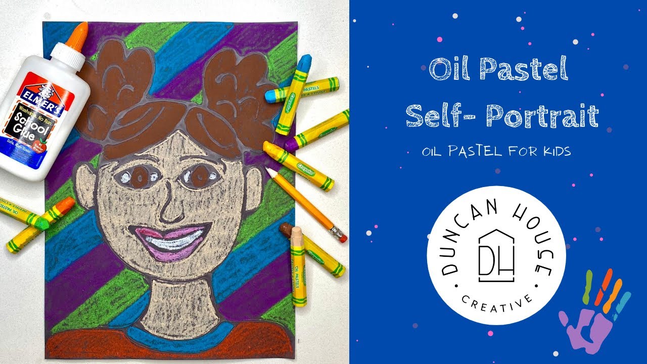 Oil Pastel Self Portrait: Kids Edition