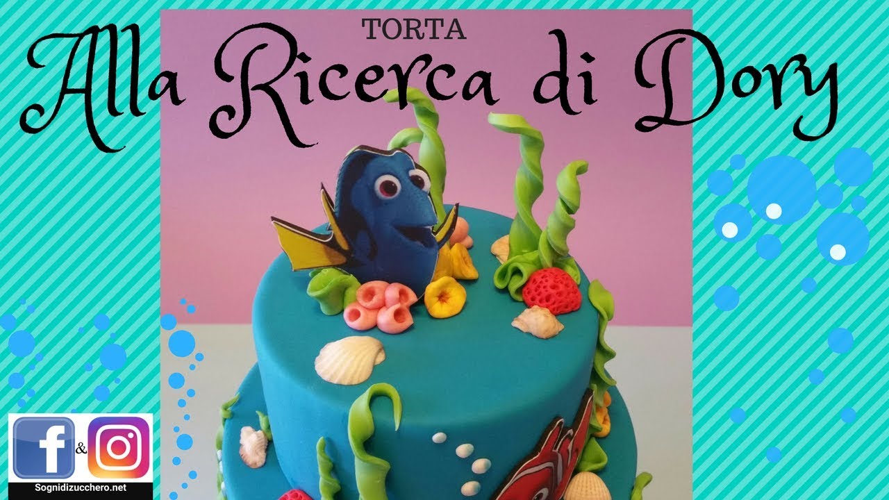 Torta Alla Ricerca di Dory Cake Topper in pasta di zucchero