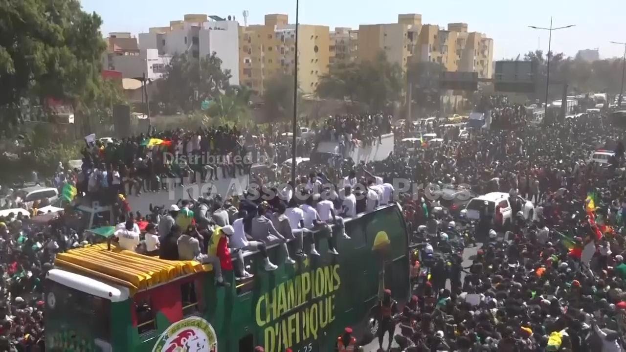Senegal celebrates the men’s soccer championship title in the African Cup of Nations